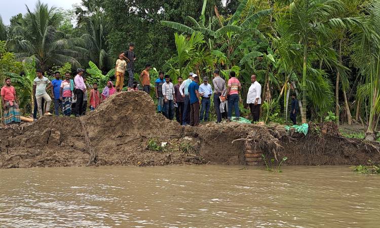 নড়াইলের নবগঙ্গায় বিলীন বসতবাড়িসহ বিভিন্ন স্থাপনা